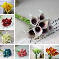 Hot 10pcs Calla Lilly Bouquet Artificial Flower Silk Garden Wedding Party Decor   202332258666